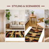 Ultra Soft Area Rug, Non Slip, Stain Resistant, Washable Area Rugs for Living Room, Bedroom, Eclectic Christmas Cattle Imagery(Brown)