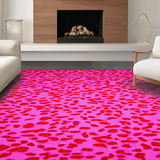 Ultra Soft Area Rug, Non Slip, Stain Resistant, Washable Area Rugs for Living Room, Bedroom, Playful Cartoonish Cheetah Aesthetic(Pink)