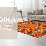 Ultra Soft Area Rug, Non Slip, Stain Resistant, Washable Area Rugs for Living Room, Bedroom, Striking Diamond Patterned Style(Orange)