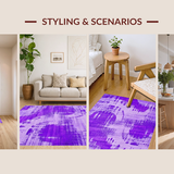 Ultra Soft Area Rug, Non Slip, Stain Resistant, Washable Area Rugs for Living Room, Bedroom, Artistic Ethereal Color Blend(Purple)