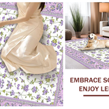 Ultra Soft Area Rug, Non Slip, Stain Resistant, Washable Area Rugs for Living Room, Bedroom, Charming Spring Floral Aesthetic(White)