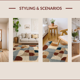 Ultra Soft Area Rug, Non Slip, Stain Resistant, Washable Area Rugs for Living Room, Bedroom, Contemporary Neutral Office Non-Shedding Abstract Rug(Beige)