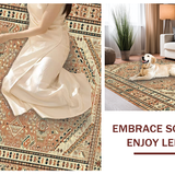 Ultra Soft Area Rug, Non Slip, Stain Resistant, Washable Area Rugs for Living Room, Bedroom, Whimsical Boho Inspired Pattern(Orange)