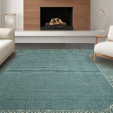 Ultra Soft Area Rug, Non Slip, Stain Resistant, Washable Area Rugs for Living Room, Bedroom, Modern Bowknot Bath Rug:  Elegant Scalloped Area Carpet(Blue)