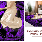 Ultra Soft Area Rug, Non Slip, Stain Resistant, Washable Area Rugs for Living Room, Bedroom, Hauntingly Unique Gothic Motif(Purple)