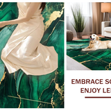Ultra Soft Area Rug, Non Slip, Stain Resistant, Washable Area Rugs for Living Room, Bedroom, Contemporary Elegant Black Gold Fusion(Green)