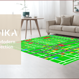 Ultra Soft Area Rug, Non Slip, Stain Resistant, Washable Area Rugs for Living Room, Bedroom, Vibrant Interactive City Map Visual(Green)