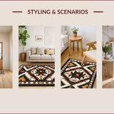 Ultra Soft Area Rug, Non Slip, Stain Resistant, Washable Area Rugs for Living Room, Bedroom, Elegant Chocolate Geometric Design(Black)