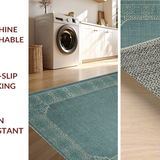 Ultra Soft Area Rug, Non Slip, Stain Resistant, Washable Area Rugs for Living Room, Bedroom, Modern Bowknot Bath Rug:  Elegant Scalloped Area Carpet(Blue)