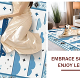 Ultra Soft Area Rug, Non Slip, Stain Resistant, Washable Area Rugs for Living Room, Bedroom, Sky-themed Cartoon Animal Parade(Blue)