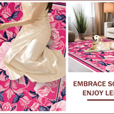 Ultra Soft Area Rug, Non Slip, Stain Resistant, Washable Area Rugs for Living Room, Bedroom, coquette floral bathroom(Pink)
