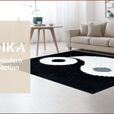 Ultra Soft Area Rug, Non Slip, Stain Resistant, Washable Area Rugs for Living Room, Bedroom, Philosophical Indoor Bath Rug for Zen Decor(Black)