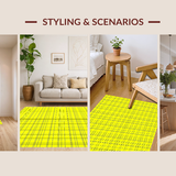 Ultra Soft Area Rug, Non Slip, Stain Resistant, Washable Area Rugs for Living Room, Bedroom, Elegant Layered Trellis Look(Yellow)