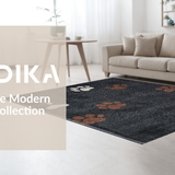 Ultra Soft Area Rug, Non Slip, Stain Resistant, Washable Area Rugs for Living Room, Bedroom, Sophisticated Graphite Paw Print Style(Black)