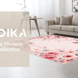 Ultra Soft Area Rug, Non Slip, Stain Resistant, Washable Area Rugs for Living Room, Bedroom, Serene Floral Embrace Aesthetic(Pink)
