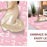 Ultra Soft Area Rug, Non Slip, Stain Resistant, Washable Area Rugs for Living Room, Bedroom, Youthful Shaggy Round Educational Flair(Pink)