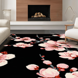 Ultra Soft Area Rug, Non Slip, Stain Resistant, Washable Area Rugs for Living Room, Bedroom, Chic Japanese-Inspired Nature Motif(Pink)