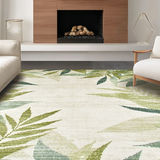 Ultra Soft Area Rug, Non Slip, Stain Resistant, Washable Area Rugs for Living Room, Bedroom, Sage Green Tropical Aesthetic(Beige)