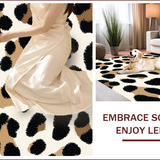 Ultra Soft Area Rug, Non Slip, Stain Resistant, Washable Area Rugs for Living Room, Bedroom, Black Ivory Animal Print Hallway Runner Rug(Beige)