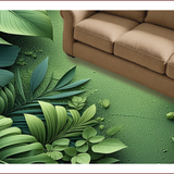 Ultra Soft Area Rug, Non Slip, Stain Resistant, Washable Area Rugs for Living Room, Bedroom, Chic Monstera Leaf Entryway High Traffic Carpet(Green)