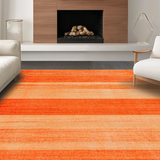 Ultra Soft Area Rug, Non Slip, Stain Resistant, Washable Area Rugs for Living Room, Bedroom, Chic Warm Toned Decor Accent(Orange)