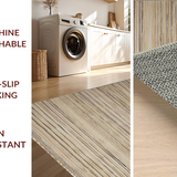 Ultra Soft Area Rug, Non Slip, Stain Resistant, Washable Area Rugs for Living Room, Bedroom, Boho Textural Earthy Delight(Beige)