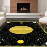Ultra Soft Area Rug, Non Slip, Stain Resistant, Washable Area Rugs for Living Room, Bedroom, Charming Cat Silhouette Motif(Black)