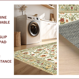 Ultra Soft Area Rug, Non Slip, Stain Resistant, Washable Area Rugs for Living Room, Bedroom, Distressed Earthy Floral Elegance(Beige)