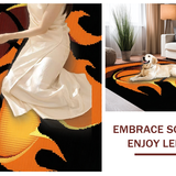 Ultra Soft Area Rug, Non Slip, Stain Resistant, Washable Area Rugs for Living Room, Bedroom, Bright Fiery Graphic Appeal(Orange)