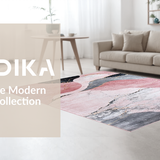 Ultra Soft Area Rug, Non Slip, Stain Resistant, Washable Area Rugs for Living Room, Bedroom, Stylish Irregular Pattern in Soft Tones(Pink)