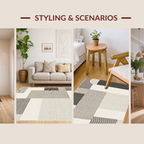 Ultra Soft Area Rug, Non Slip, Stain Resistant, Washable Area Rugs for Living Room, Bedroom, Serene Creamy Shag Layered Feel(Beige)