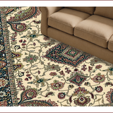 Ultra Soft Area Rug, Non Slip, Stain Resistant, Washable Area Rugs for Living Room, Bedroom, Chic Vintage Ogee Pattern Display(Beige)