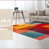 Ultra Soft Area Rug, Non Slip, Stain Resistant, Washable Area Rugs for Living Room, Bedroom, Modern Abstract Cabin(Red)