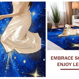 Ultra Soft Area Rug, Non Slip, Stain Resistant, Washable Area Rugs for Living Room, Bedroom, Vibrant Cosmic Abstract Aesthetic(Blue)