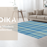 Ultra Soft Area Rug, Non Slip, Stain Resistant, Washable Area Rugs for Living Room, Bedroom, Sleek Geometric Blue Tones(Blue)