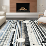 Ultra Soft Area Rug, Non Slip, Stain Resistant, Washable Area Rugs for Living Room, Bedroom, Geometric Spotted Stripe Rug(Gray)