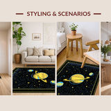 Ultra Soft Area Rug, Non Slip, Stain Resistant, Washable Area Rugs for Living Room, Bedroom, Charming Night Sky Aesthetic(Yellow)