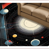 Ultra Soft Area Rug, Non Slip, Stain Resistant, Washable Area Rugs for Living Room, Bedroom, Chic Colorful Circle Aesthetic(Red)