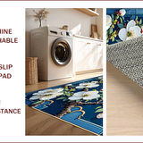 Ultra Soft Area Rug, Non Slip, Stain Resistant, Washable Area Rugs for Living Room, Bedroom, Floral Soft Touch Islamic Prayer Mat(Blue)