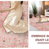 Ultra Soft Area Rug, Non Slip, Stain Resistant, Washable Area Rugs for Living Room, Bedroom, Charming Bowknot Accent Rug, Pink Bows Patterned Carpet, Cute Bows Decor(Pink)