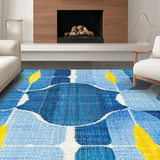 Ultra Soft Area Rug, Non Slip, Stain Resistant, Washable Area Rugs for Living Room, Bedroom, Playful Scalloped Rug(Blue)
