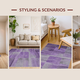 Ultra Soft Area Rug, Non Slip, Stain Resistant, Washable Area Rugs for Living Room, Bedroom, Rich Colorful Ogee Motif(Purple)
