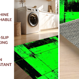 Contemporary Green Black Checkerboard Motif(Green)