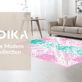 Ultra Soft Area Rug, Non Slip, Stain Resistant, Washable Area Rugs for Living Room, Bedroom, Whimsical Watercolor Egg Motif(Pink)
