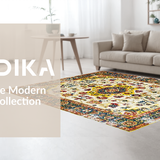 Ultra Soft Area Rug, Non Slip, Stain Resistant, Washable Area Rugs for Living Room, Bedroom, Abstract Colorful Floral Harmony(Yellow)