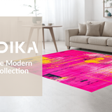 Contemporary Geometric Yellow Pink Fusion(Pink)