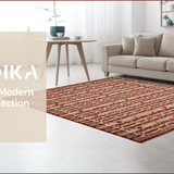 Ultra Soft Area Rug, Non Slip, Stain Resistant, Washable Area Rugs for Living Room, Bedroom, Rustic Gingerbread Braided Aesthetic(Red)
