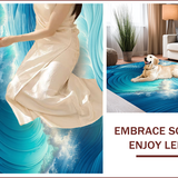 Ultra Soft Area Rug, Non Slip, Stain Resistant, Washable Area Rugs for Living Room, Bedroom, 3D Ocean Wave Bedroom Rug for Coastal Decor(Blue)