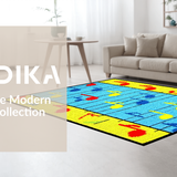Ultra Soft Area Rug, Non Slip, Stain Resistant, Washable Area Rugs for Living Room, Bedroom, Colorful Child-Friendly Note Design(Blue)