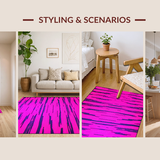 Ultra Soft Area Rug, Non Slip, Stain Resistant, Washable Area Rugs for Living Room, Bedroom, Funky Colorful Animal Motif(Pink)